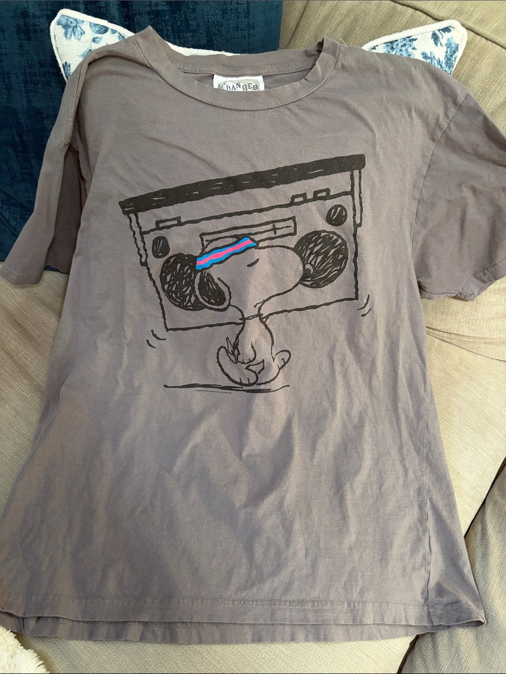 Snoopy Graphic Tee in Dusty gray